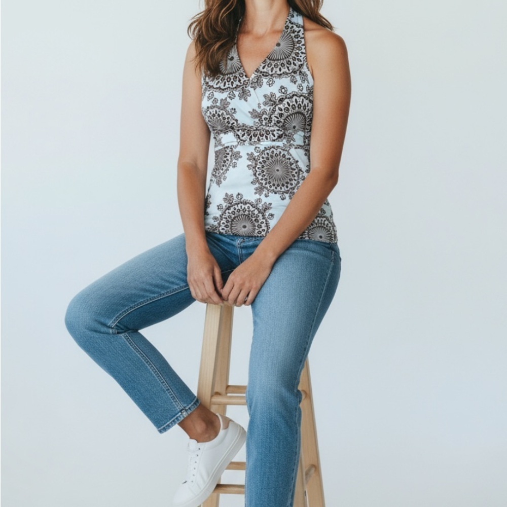 INC Floral and sequin top